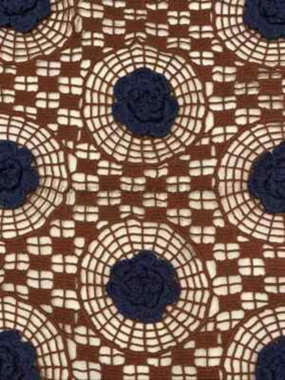 Tory Burch Thomad Runaway Brown Pencil Skirt with Navy Floral Crochet.  SZ 0